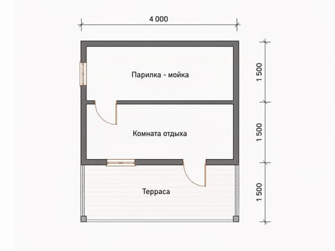 Баня 3×4 с террасой 1,5×4 — фото 2