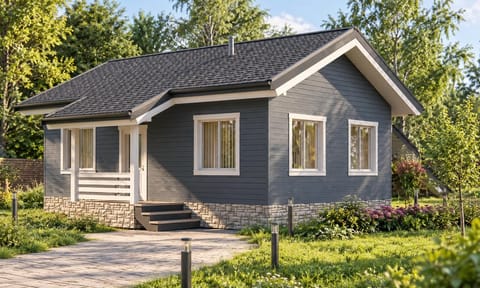 Дом 6×9 с крыльцом — Каркасный дом