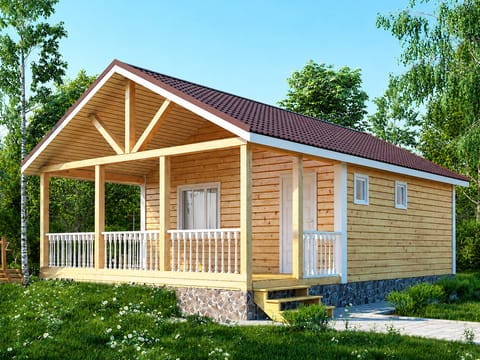 Дом 4×5 с террасой — Каркасный дом